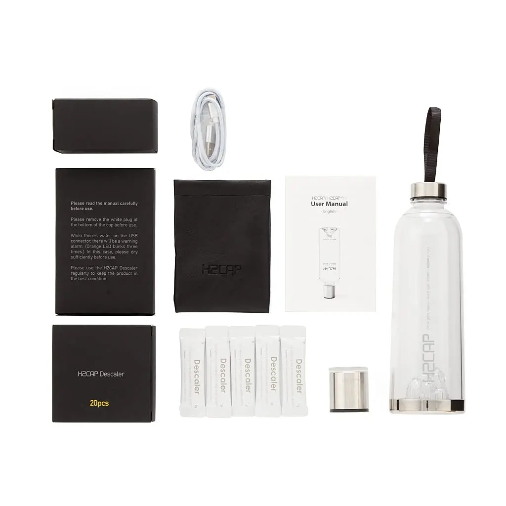 H2CAP PLUS components — cap, cables, and accessories